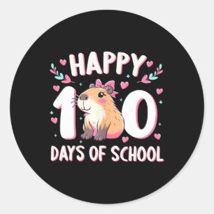 Adesivo Humorous Capybara Happy 100º Dia da Escola de Anim