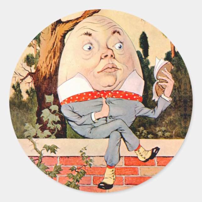 Adesivo Humpty Dumpty Sat em um Muro em Wonderland (Frente)
