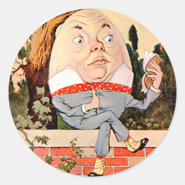 Adesivo Humpty Dumpty Sat em um Muro em Wonderland (Frente)