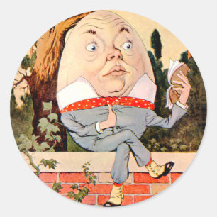 Adesivo Humpty Dumpty Sat em um Muro em Wonderland