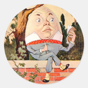 Adesivo Humpty Dumpty Sat em uma parede no país das