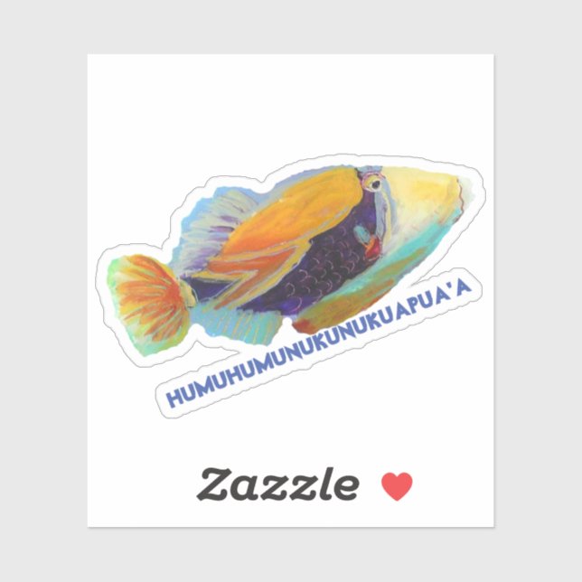 Adesivo Humu Trigger Fish Hawaiian Sticker (Folha)