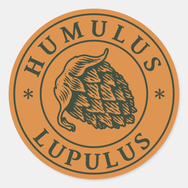Adesivo Humulus lupulus salto para cerveja artesanato (Frente)