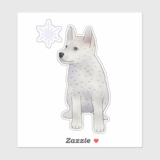 Adesivo Hund mit Schneeflocke