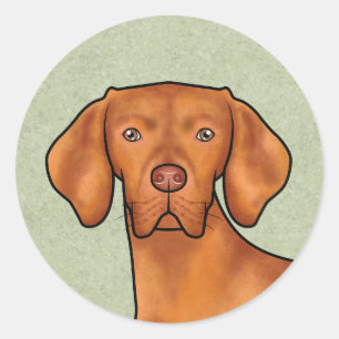 Adesivo Húngaro Vizsla Cartoon Pointer Dog Head Green