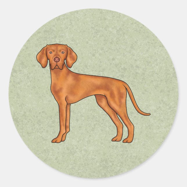 Adesivo Húngaro Vizsla Pointer Cão Desenho Verde (Frente)