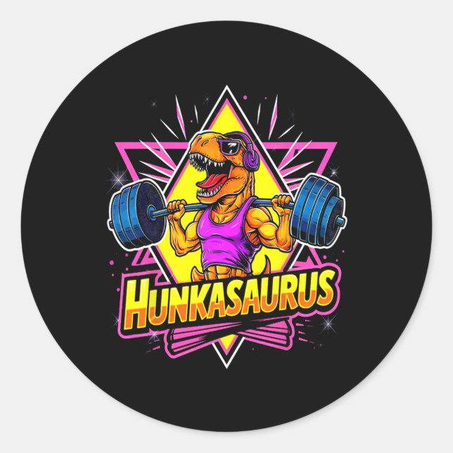 Adesivo Hunkasaurus Gym Workout T-rex Powerinclusive (Frente)