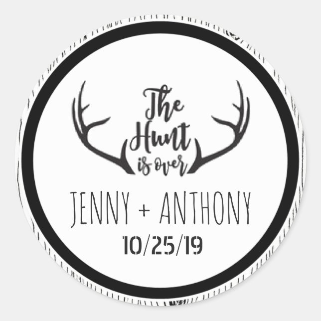 Adesivo "Hunt está acabado" Rustic Barnwood Salve o Selo d (Frente)