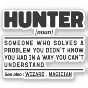 Adesivo Hunter Noun Definition Hunter Sarcasm Legal