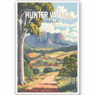 Adesivo Hunter Valley, Viagem Art Vintage,