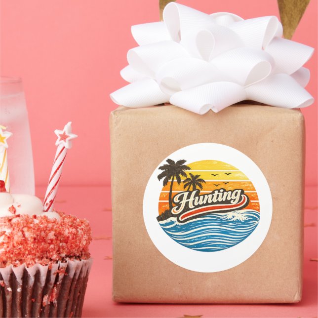 Adesivo Hunting Retro Sunset Design (Festa)