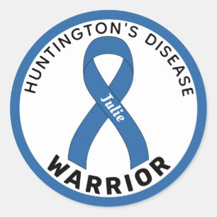 Adesivo Huntington's Disease Warrior Ribbon White