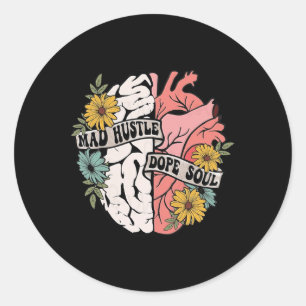 Adesivo Hustle Drug Soul Floral Brain Saúde Mental Awaren