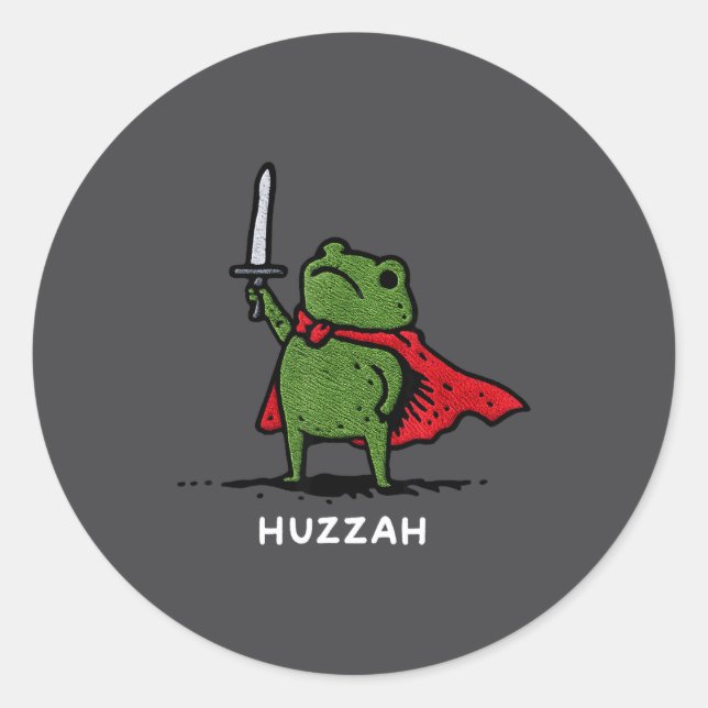 Adesivo Huzzah Frog Knight Funny Sword Meme Quote  (Frente)