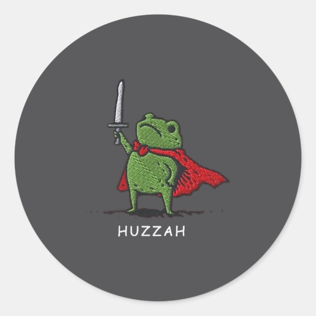Adesivo Huzzah Frog Knight Funny Sword Meme Quote  (Frente)