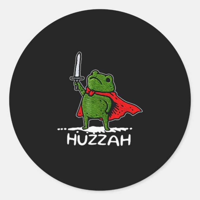 Adesivo Huzzah Frog Knight Funny Sword Meme Quote  (Frente)