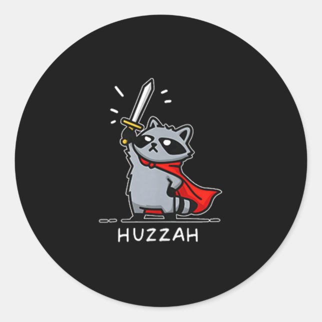 Adesivo Huzzah Raccoon Knight Engraçado Citação Memória da (Frente)