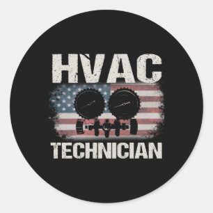 Adesivo Hvac Technician Na Parte Traseira De