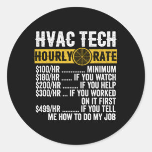 Adesivo Hvac Technician Taxa Horária S