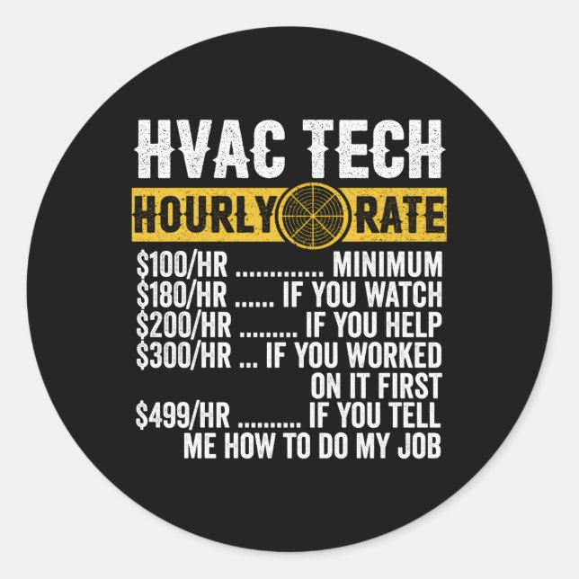 Adesivo Hvac Technician Taxa Horária S (Frente)