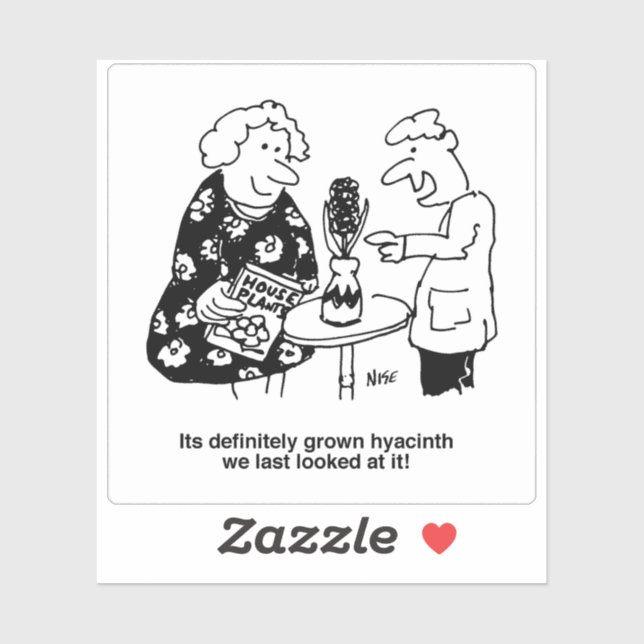 Adesivo Hyacinth House Plant Pun Cartoon (Folha)