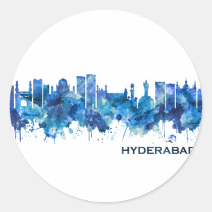 Adesivo Hyderabad Telangana - Azul Skyline