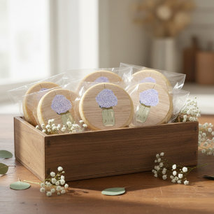 Adesivo Hydrangea azul pálida e Chá de panela do Jar Mason