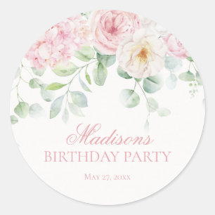 Adesivo Hydrangea Floral Rosa Blooms Aniversário Convide S