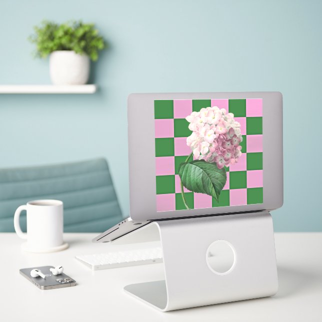 Adesivo Hydrangea Flower on divertido CheckSticker (Laptop na mesa)