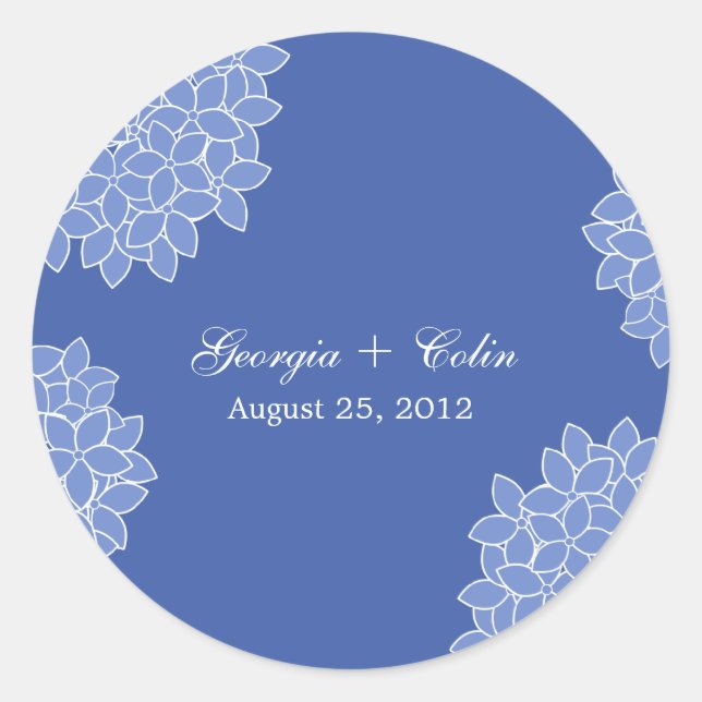 Adesivo Hydrangea Modern Favor Sticker/Envelope Seal (Frente)
