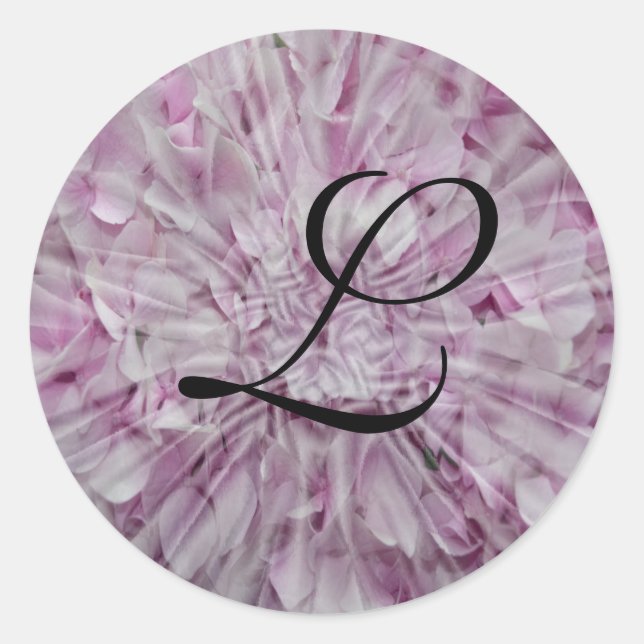 Adesivo Hydrangea Monogramas Selos de Envelope Rosa (Frente)