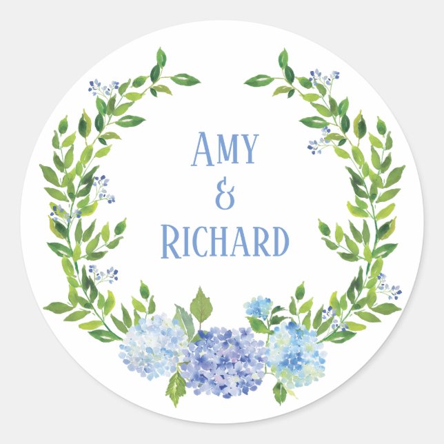 Adesivo Hydrangea Watercolor Wreath Name (Frente)