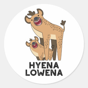 Adesivo Hyena Lowena Funny Animal Hyena Pun
