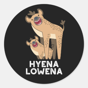Adesivo Hyena Lowena Funny Animal Hyena Pun Dark BG