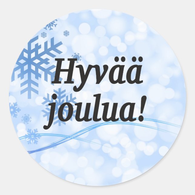 Adesivo Hyvää joulua! Feliz Natal em finlandês (Frente)