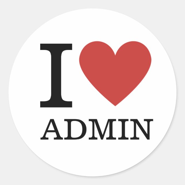 Adesivo I ❤️ Admin - Admin Departament STICKER (Frente)
