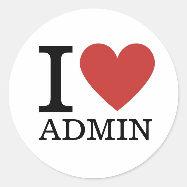Adesivo I ❤️ Admin do Amor (para Funcionários) PERSONALIZA (Frente)