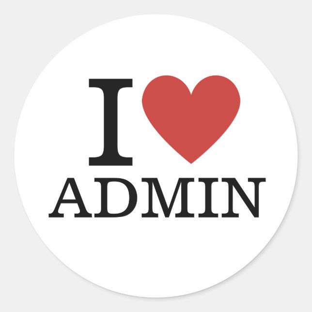 Adesivo I ❤️ Administrador (para Funcionários) PERSONALIZA (Frente)