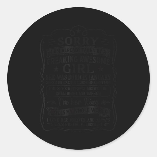 Adesivo I Am Already Taken By Freaking Awesome Girl Born I (Frente)