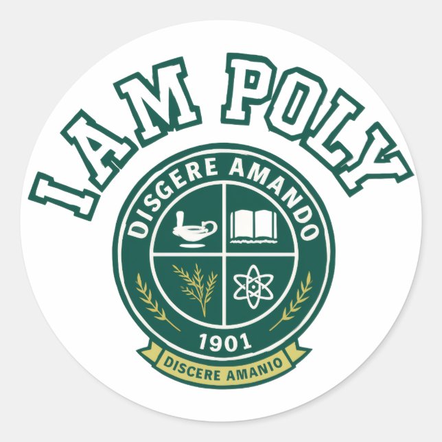Adesivo I AM POLY Classic Round Sticker (Frente)