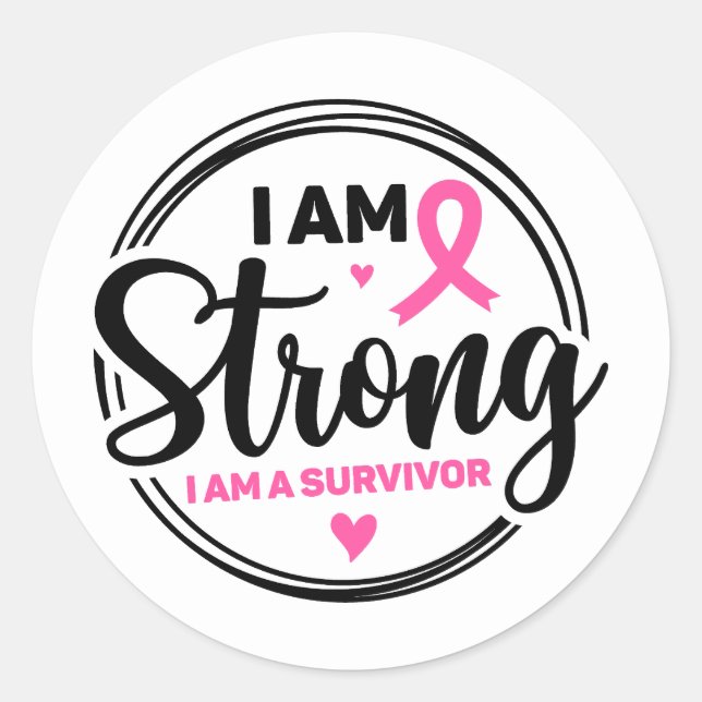 Adesivo I Am Strong Breast Cancer Awareness (Frente)