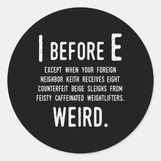 Adesivo I Antes De E Exceções Gramaticais Inglesas À Regra