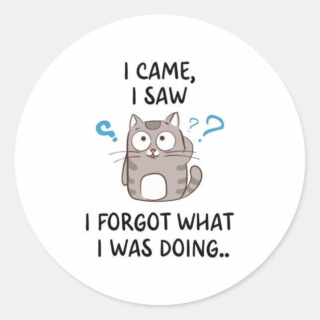 Adesivo I came i saw i forgot what i was doing  (Frente)