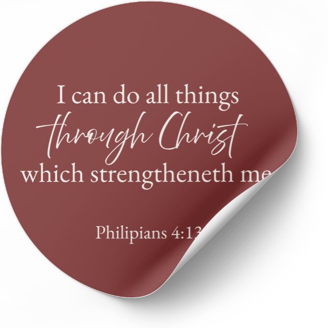 Adesivo I Can Do All Things Philippians 4:13 Christian (Minimalist Bible verse sticker — Philippians 4:13)