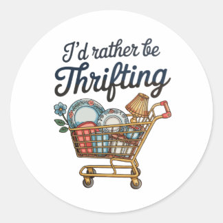 Adesivo I’d Rather Be Thrifting Thrift Aesthetic Vintage