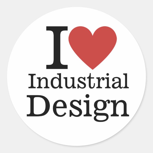 Adesivo I ❤️ Design industrial para estudantes/docentes PE (Frente)