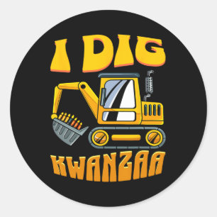 Adesivo I Dig Kwanzaa Kinara Velas de Construção Kids Boy
