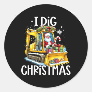 Adesivo I-Dig Papais noeis de Natal Construindo Escavador