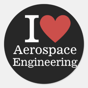 Adesivo I ❤️ Engenharia Aeroespacial para Estudantes/Facul
