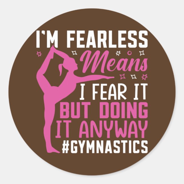 Adesivo I Fear It But Doing It Fun Gymnast Gymnastics (Frente)